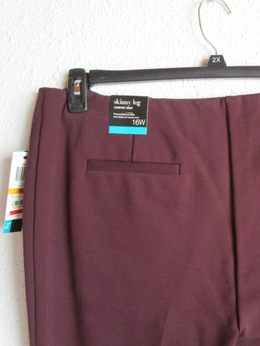 Plum tone dress pant cropped 16W pullup comfort waist, Alfani with Macys tags.